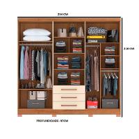 Guarda-Roupas Paris New 6 Portas e 3 Gavetas Atualle - 4