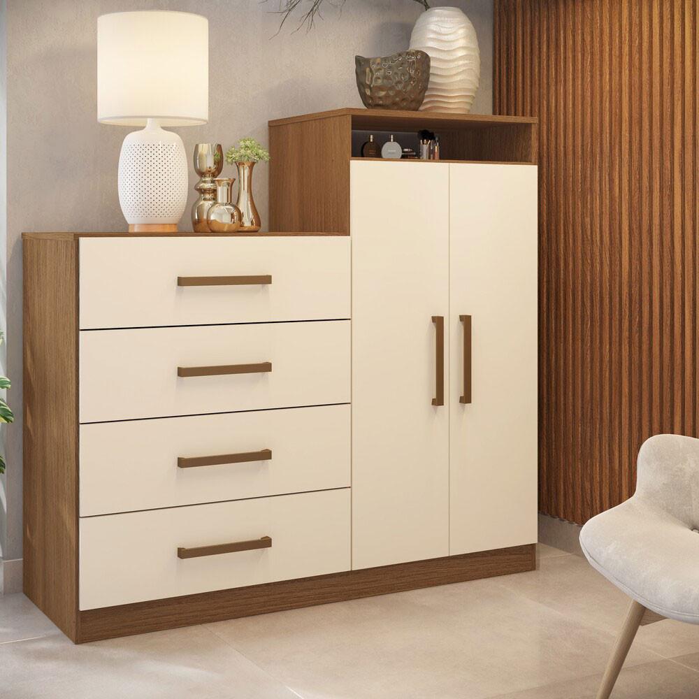 Cômoda Áurea 4 Gavetas e 2 Portas com Nicho 4290 Demóbile - 2