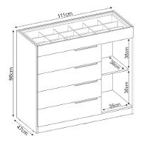 Cômoda Lume 1 Porta e 5 Gavetas com Porta Jóia D5130 Demóbile - 5