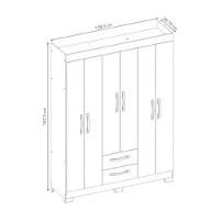 Guarda Roupa Solteiro NT6015 6 Portas e 2 Gavetas com Pés Notável - 7