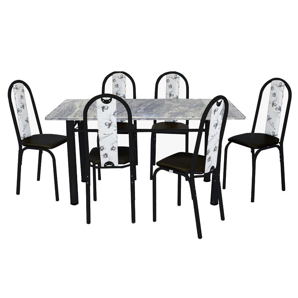 Conjunto de Mesa Michelly com 06 Cadeiras 150X75cm Moura - 1