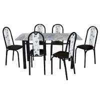Conjunto de Mesa Michelly com 06 Cadeiras 150X75cm Moura - 1
