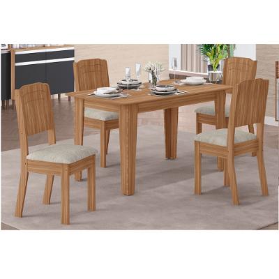 Conjunto de Mesa Tais com 4 Cadeiras Star em MDF Tuboarte