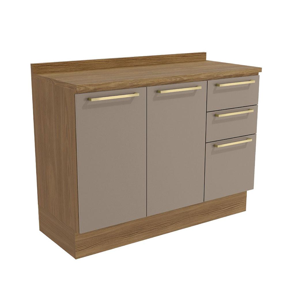 Balcão com Tampo 120cm Botanic 2 Portas 3 Gavetas Kappesberg - 1