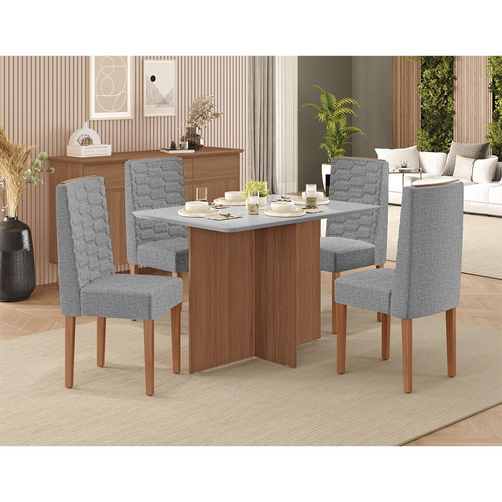 Conjunto Sala de Jantar Frida 120x80cm com 4 Cadeiras Coral Tuboarte - 1