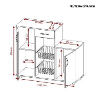 Fruteira Diva New com 2 Portas e 1 Gaveta Notável - 6