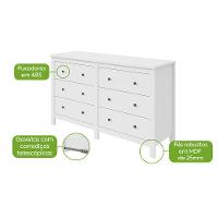 Cômoda Maggiore 6 Gavetas com Estilo Retrô Móveis Lopas - 7