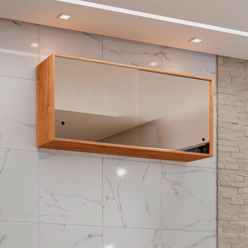 Armário Aéreo Duplo Valencia 2 Portas de Correr Vidro Reflecta Salleto - 1