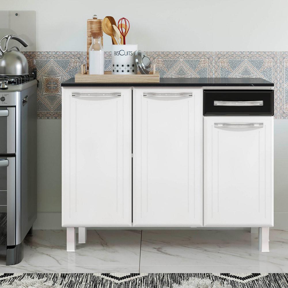 Balcão Triplo Smart Esmeralda 1 Gaveta com Tampo 15MM 820134 Telasul - 1