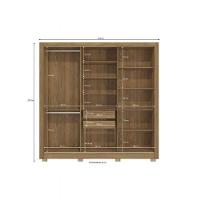 Guarda-Roupa CB07M570 3 Portas e 2 Gavetas com Pés e Espelhos Kappesberg - 2