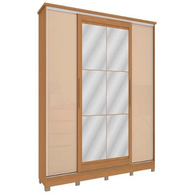Guarda Roupa CB01N565 4 Portas de Correr com Espelho e Pés Kappesberg