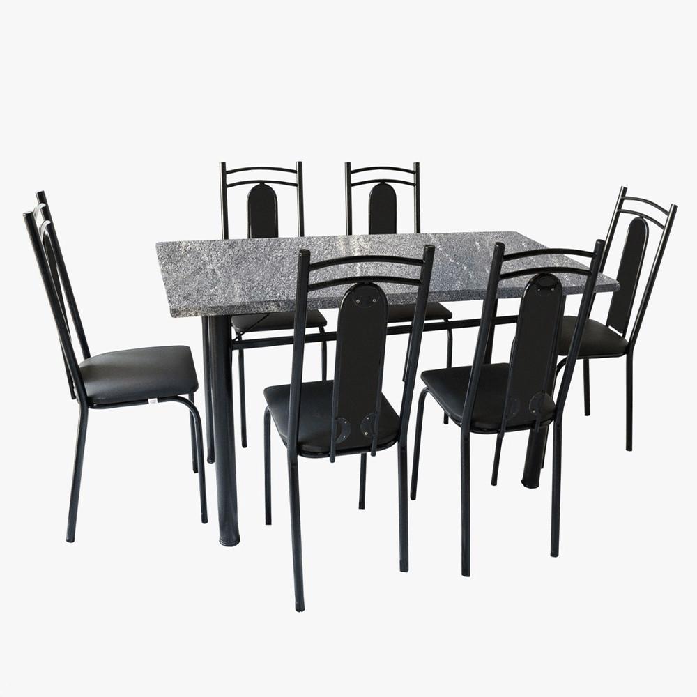 Conjunto de Mesa Onix Com 06 Cadeiras 150x75cm Moura - 1
