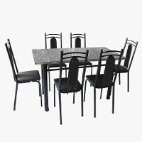 Conjunto de Mesa Onix Com 06 Cadeiras 150x75cm Moura - 1