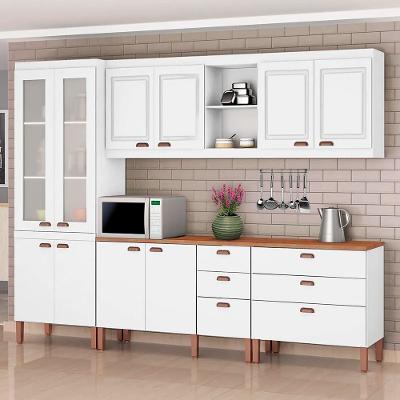 Cozinha Modulada Jessica Completa 100 MDF Premium 5 Peças com 2 Balcões Independentes 10 Portas e 6 Gavetas Tuboarte