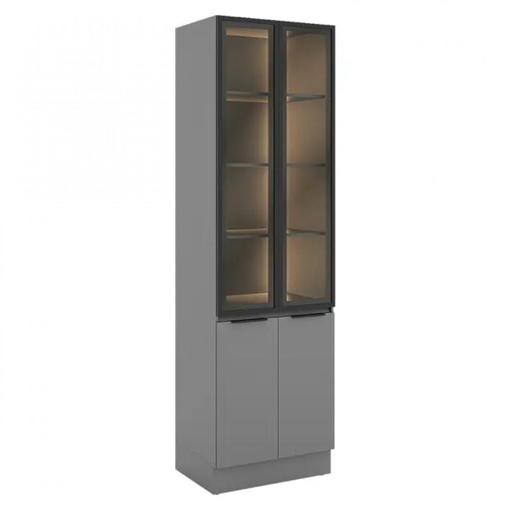 Paneleiro Lumina 2 Portas de Vidro com Iluminação e Rodapé 917328 Telasul - 1