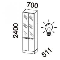 Paneleiro Lumina 2 Portas de Vidro com Iluminação e Rodapé 917328 Telasul - 3
