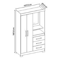 Roupeiro NT6020 Capelinha 2 Portas 3 Gavetas com Espelho e Pés Notavel - 5