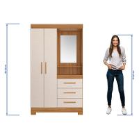 Roupeiro NT6020 Capelinha 2 Portas 3 Gavetas com Espelho e Pés Notavel - 6