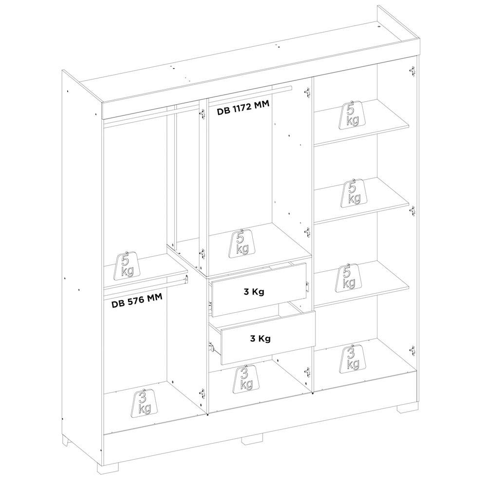Guarda Roupa Casal Verso 6 Portas 2 Gavetas Com Pés 63320 Demóbile - 6
