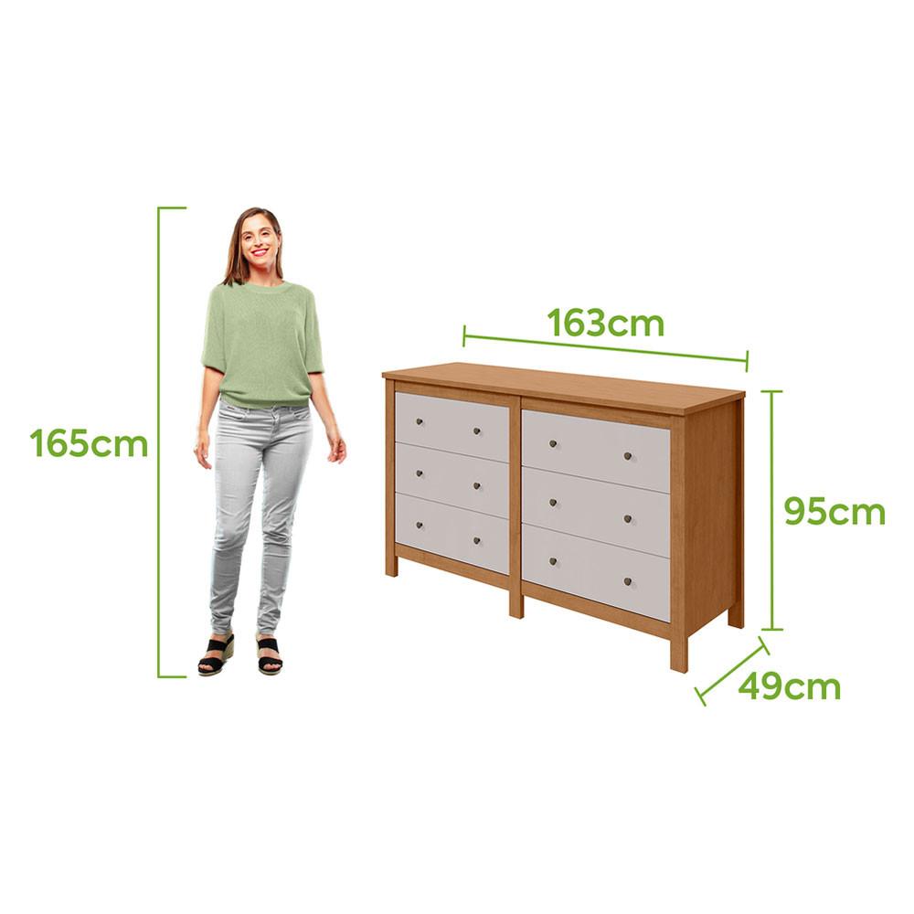 Cômoda Maggiore 6 Gavetas com Estilo Retrô Lopas - 7