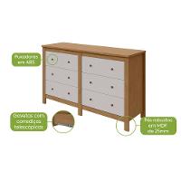 Cômoda Maggiore 6 Gavetas com Estilo Retrô Lopas - 6
