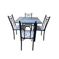 Conjunto Mesa de Jantar Pop Gran 75x75cm com 4 Cadeiras Tubular Thais - 1