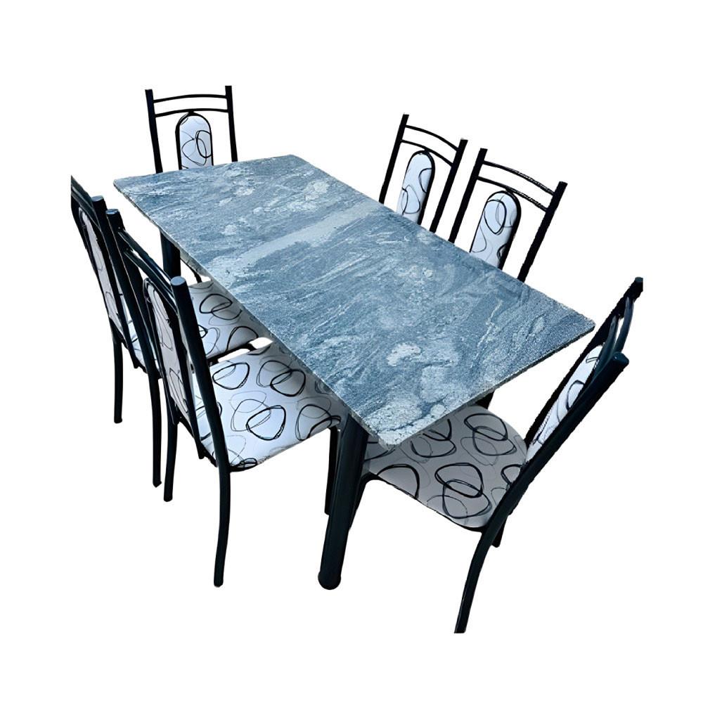 Conjunto Mesa de Jantar Tubular Veneza Gran 140x75cm com 6 Cadeiras 1031 Thais - 2