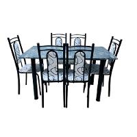 Conjunto Mesa de Jantar Tubular Veneza Gran 140x75cm com 6 Cadeiras 1031 Thais - 1