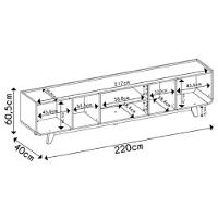 Bancada Nadine 220 cm para TV até 75 Polegadas Dj Moveis - 4