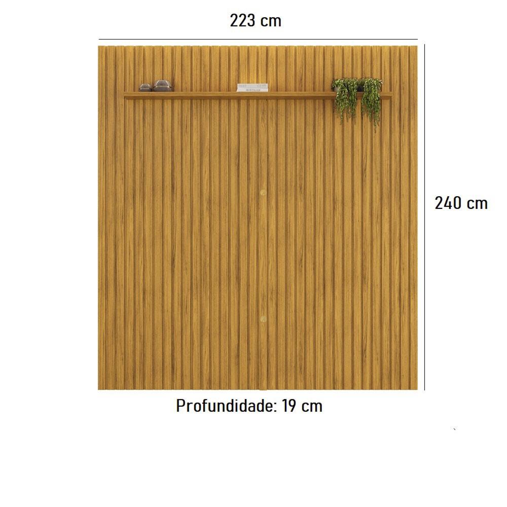 Painel Pratic 223 cm para TV até 65 Polegadas com Detalhes Ripados Dj Moveis - 3