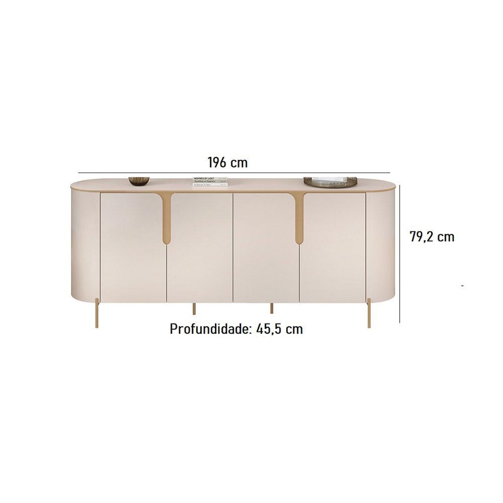 Buffet Cleo 196 cm com 4 Portas Dj Moveis - 4