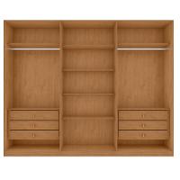 Guarda Roupa Ollie 3 Portas 6 Gavetas com Espelho Lopas - Amendoa Clean/Off White - 3