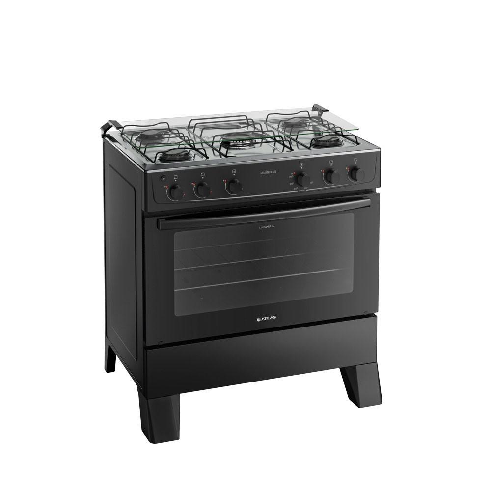Fogão 5 Bocas com Mesa Inox Milão Plus 300001773 Atlas - 2