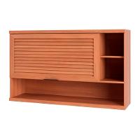 Armário Aéreo Macadâmia 120cm 1 Porta Basculante Ripado com Nicho 914003 Telasul - 1