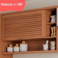 Armário Aéreo Macadâmia 120cm 1 Porta Basculante Ripado com Nicho 914003 Telasul - 3