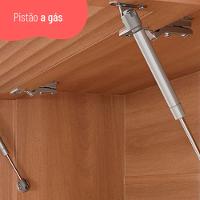 Armário Aéreo Macadâmia 120cm 1 Porta Basculante Ripado com Nicho 914003 Telasul