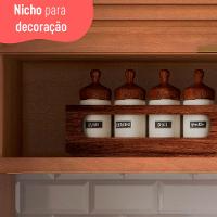 Armário Aéreo Macadâmia 120cm 1 Porta Basculante Ripado com Nicho 914003 Telasul - 5