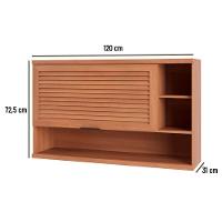 Armário Aéreo Macadâmia 120cm 1 Porta Basculante Ripado com Nicho 914003 Telasul - 6