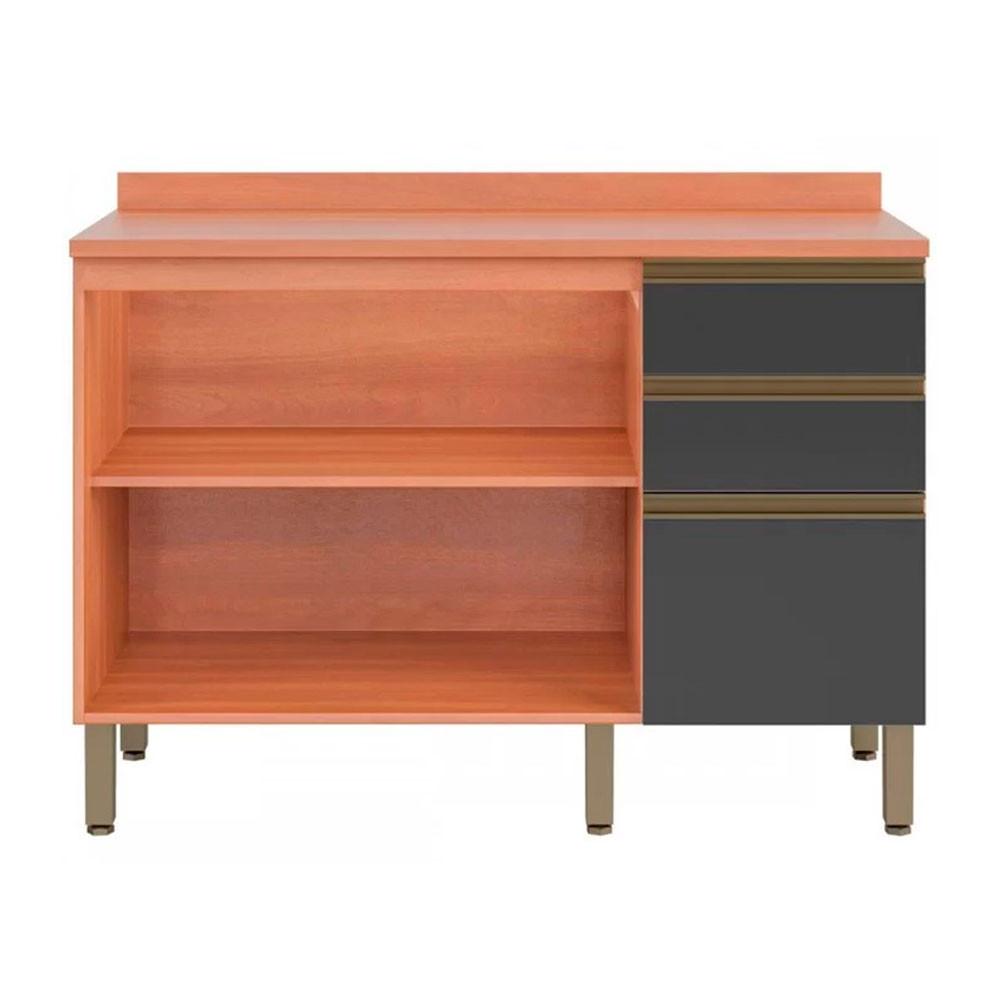 Balcão Macadâmia 120cm com Tampo 2 Portas 3 Gavetas 914103 Telasul - 2