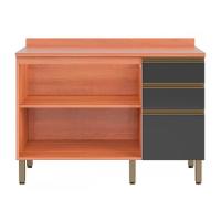 Balcão Macadâmia 120cm com Tampo 2 Portas 3 Gavetas 914103 Telasul - 2