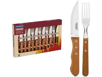 Jogo Churrasco Tramontina Dynamic Facas Garfos Inox 12 Pçs