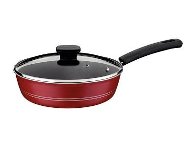 Frigideira Funda Tramontina Sicília Antiaderente c Tampa Vermelha 24CM