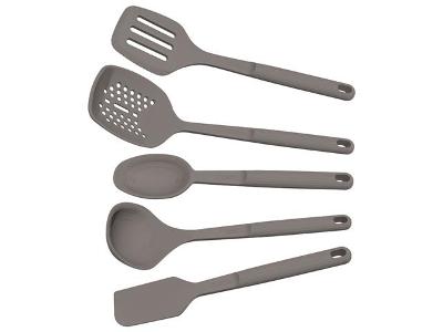 Jogo Utensílios Tramontina Softta Silicone Cinza 5 Peças