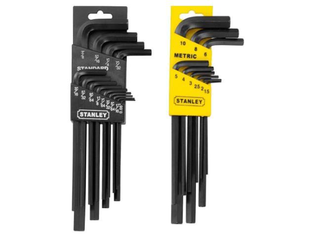 Jogo de Chaves Hexagonal em Milímetros e Polegadas Stanley 22 Peças - 1