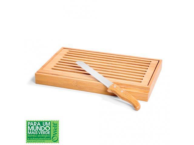 Migalheira Welf em bambu com faca verona 2 pçs - 1