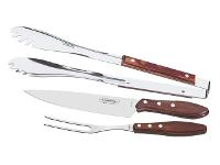 Jogo para Churrasco Tramontina Inox com Cabo Vermelho Polywood 3 Peças - 1