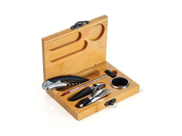 Acessórios Para Vinho Com Base Em Bambu 5Pçs - 1