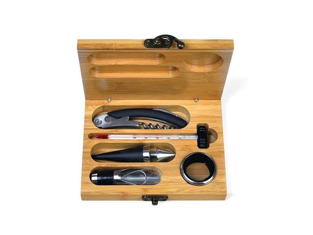 Acessórios Para Vinho Com Base Em Bambu 5Pçs - 2