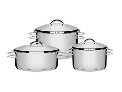 Jogo de Panelas Tramontina Aço Inox 3 Peças Solar