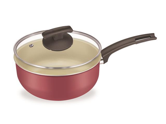 Conjunto de Panelas Fortaleza com Tampa de Vidro Cereja 5 Peças - 4